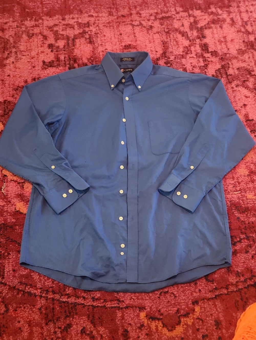 Chaps Men’s Blue Button-Down Long Sleeve Shirt